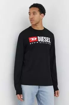 Лонгслив из хлопка Diesel, черный