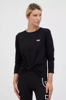 Лонгслив из хлопка Dkny, черный