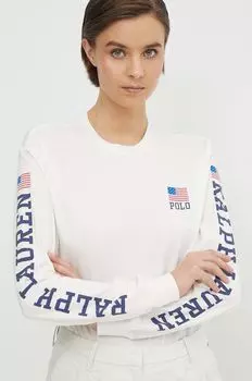 Лонгслив из хлопка Polo Ralph Lauren, бежевый
