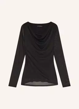 Лонгслив из сетки comma, черный