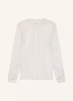 Лонгслив из сетки с драгоценными камнями rich&royal, светло-серый