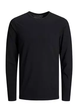 Лонгслив Jack & Jones Basic Stretch Shirt JJEBASIC Dnner Pullover, черный