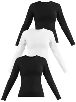 Лонгслив Janice Shirt Niska, черный/белый