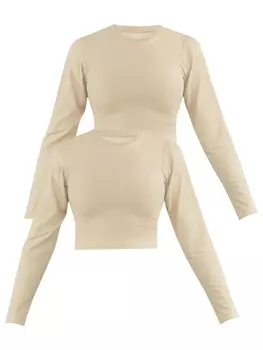 Лонгслив Janice Shirt Noia, бежевый