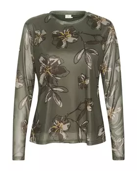 Лонгслив Kaffe Shirt Juliane, оливковый