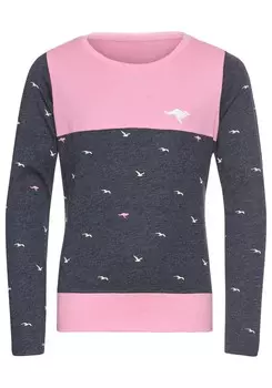 Лонгслив KangaROOS Shirt, цвет dark grey/rose