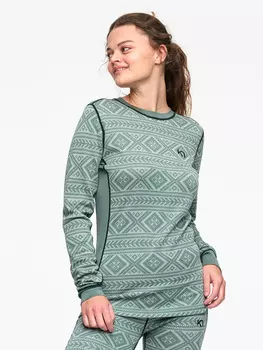 Лонгслив KARI TRAA Floke, зеленый