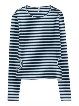Лонгслив KIDS ONLY Shirt Heidi, цвет night blue/light blue