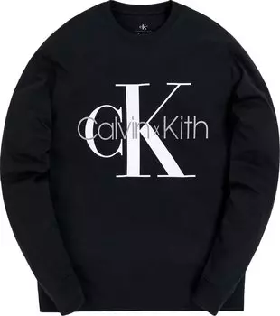 Лонгслив Kith For Calvin Klein Long-Sleeve Tee 'Black', черный