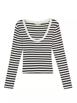 Лонгслив Koton Shirt, черный/белый