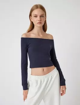 Лонгслив Koton Shirt, ночной синий