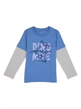 Лонгслив lamino, цвет blau/grau