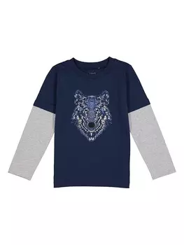 Лонгслив lamino, цвет dunkelblau/grau