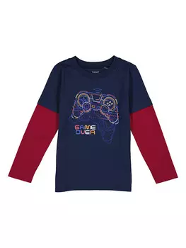 Лонгслив lamino, цвет dunkelblau/rot