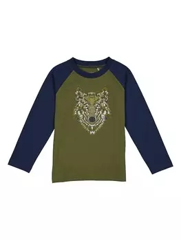 Лонгслив lamino, цвет khaki/dunkelblau