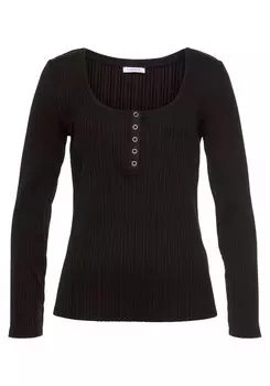 Лонгслив LASCANA Shirt, черный