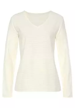 Лонгслив LASCANA Shirt, кремовый