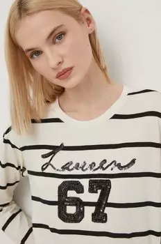 Лонгслив Lauren Ralph Lauren, бежевый