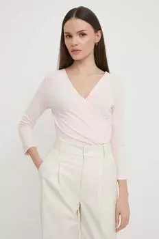 Лонгслив Lauren Ralph Lauren, розовый