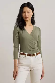 Лонгслив Lauren Ralph Lauren, зеленый
