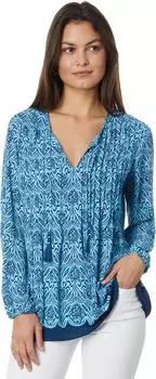 Лонгслив Lilly Pulitzer Marilina Long Sleeve Tuni, цвет Bon Bon Blue Go Your Own Wave Engineered Tunic