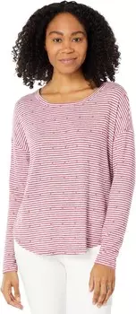 Лонгслив Lucky Brand Cloud Jersey Long Sleeve Crew, цвет Red Stripe Hearts