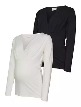 Лонгслив Mamalicious EMMA, черный/белый