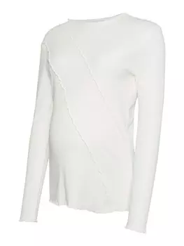 Лонгслив MAMALICIOUS Shirt MLSTINA, белый