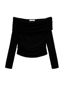 Лонгслив Mango, черный