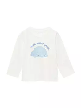 Лонгслив MANGO KIDS Shirt IGLU, белый