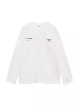 Лонгслив MANGO KIDS Shirt SHOT, белый