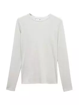 Лонгслив Mango SECONDBI, светло-серый