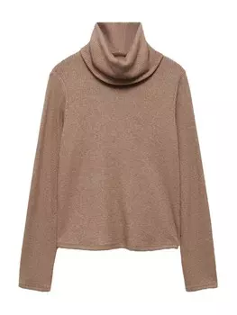 Лонгслив MANGO Shirt GINO, светло-коричневый