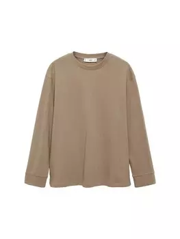 Лонгслив MANGO Shirt GUS, светло-коричневый