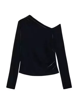 Лонгслив MANGO Shirt XVIRGO, черный