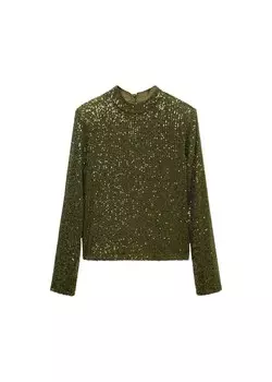 Лонгслив Mango XLENJUEL, оливковый