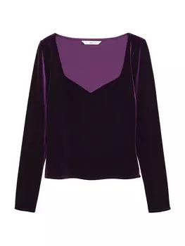 Лонгслив Mango XSOUFFLE, темно фиолетовый