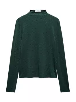 Лонгслив Mango XSTRASS, темно-зеленый