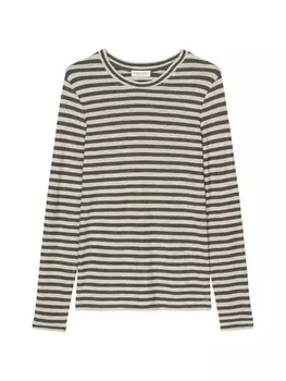 Лонгслив Marc O'Polo Ringel regular, цвет multi/deep grey melange