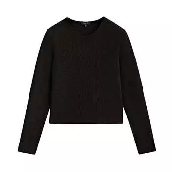 Лонгслив Massimo Dutti Open Hoop Detail, черный