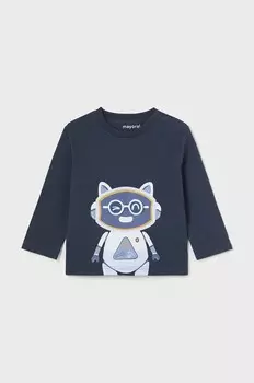 Лонгслив Mayoral из хлопка ноэнати, темно-синий