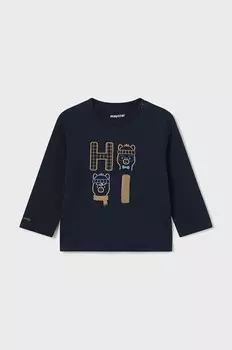 Лонгслив Mayoral из хлопка ноэнати, темно-синий