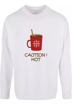 Лонгслив Merchcode CAUTION HOT, белый