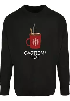 Лонгслив Merchcode CAUTION HOT, черный