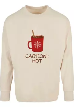 Лонгслив Merchcode CAUTION HOT, песочный