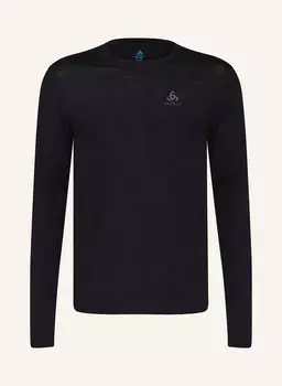 Лонгслив merino 160 из шерсти мериноса odlo, черный