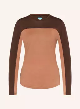 Лонгслив merino cool-lite sphere iii из шерсти мериноса icebreaker, цвет DUNKELBRAUN/HELLROT