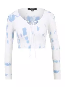 Лонгслив Missguided, небесно-голубой/белый