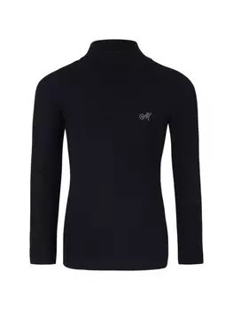 Лонгслив Monnalisa с кристаллическим логотипом, синий