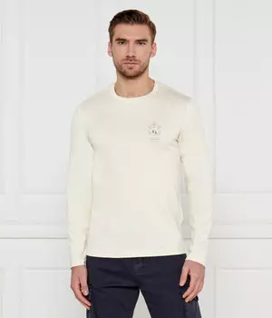 Лонгслив мужской Aeronautica Militare хлопковый облегающий, бежевый